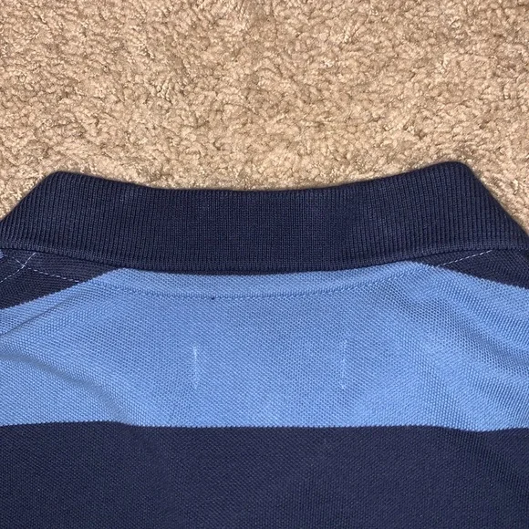 Men’s Aeropostale Blue Striped Polo Short Sleeve - Picture 10 of 10